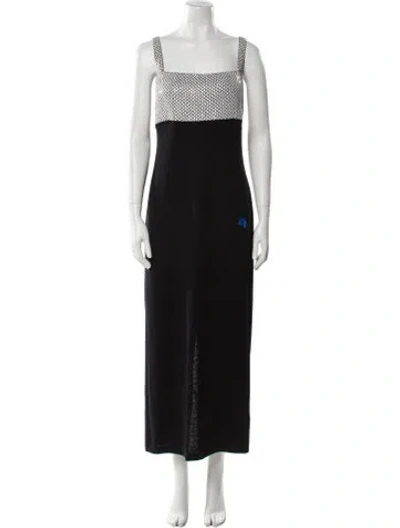 Pre-owned St John Wool Long Dress In Black