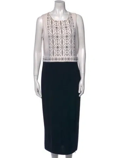 Pre-owned St John Wool Long Dress In Black