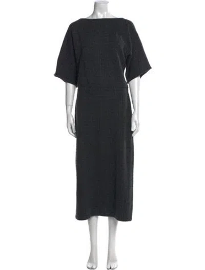 Pre-owned St John Wool Long Dress In Black
