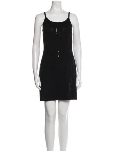 Pre-owned St John Wool Long Dress In Black