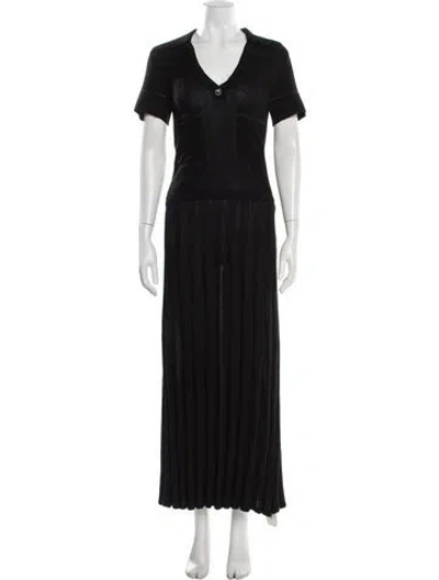 Pre-owned St John Wool Long Dress In Black
