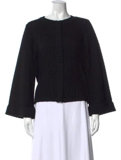 Pre-owned St John Wool Long Dress In Black