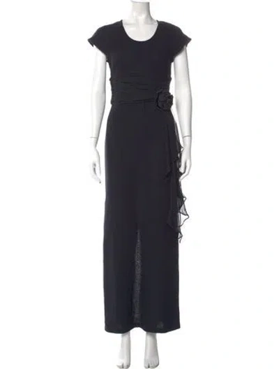 Pre-owned St John Wool Long Dress In Blue