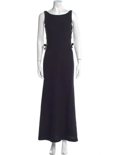 Pre-owned St John Wool Long Dress In Blue