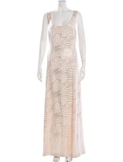 Pre-owned St John Wool Long Dress In Neutral