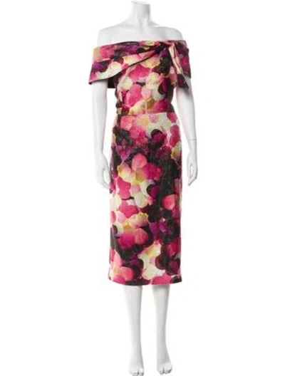 Pre-owned St John Wool Long Dress In Pink