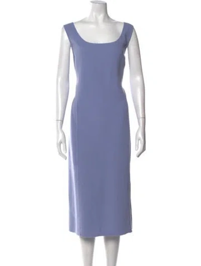 Pre-owned St John Wool Long Dress In Purple
