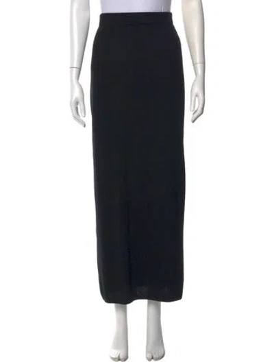 Pre-owned St John Wool Long Skirt In Black