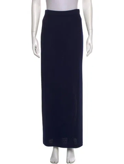 Pre-owned St John Wool Long Skirt In Blue