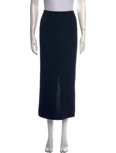 Pre-owned St John Wool Long Skirt In Blue