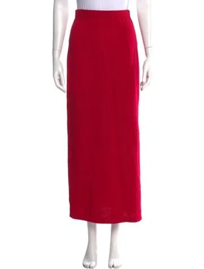 Pre-owned St John Wool Long Skirt In Purple