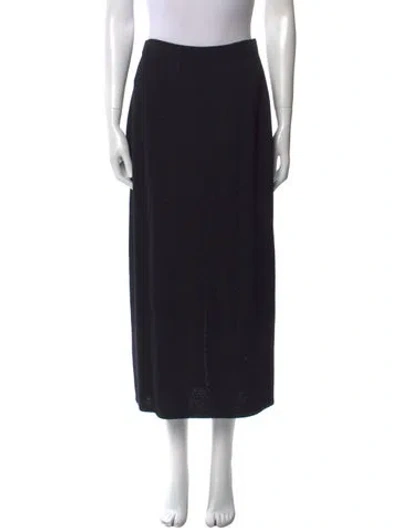 Pre-owned St John Wool Long Skirt W/ Tags In Black