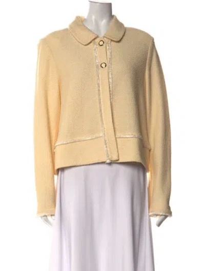 Pre-owned St John Wool Long Sleeve Top W/ Tags In Yellow