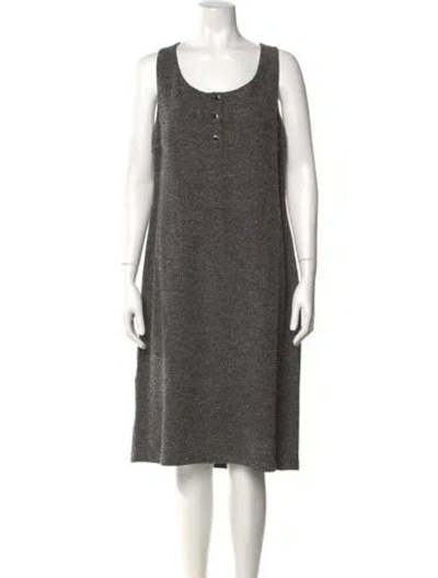 Pre-owned St John Wool Midi Length Dress In Black