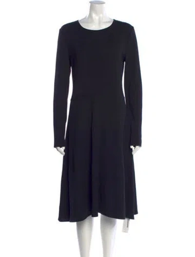Pre-owned St John Wool Midi Length Dress In Black