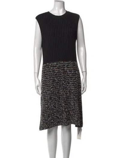 Pre-owned St John Wool Midi Length Dress In Black