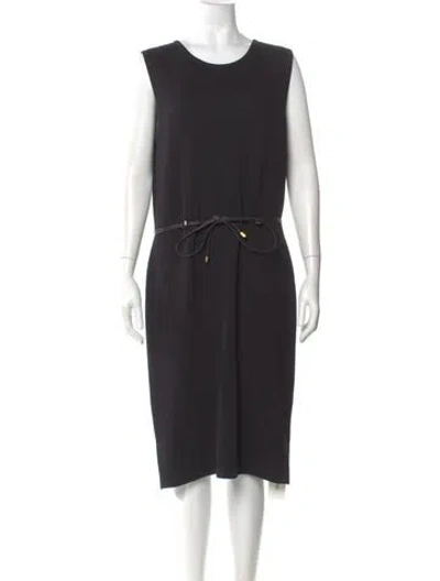 Pre-owned St John Wool Midi Length Dress In Blue