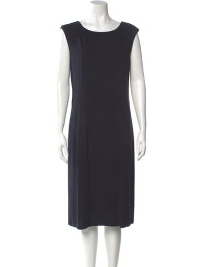 Pre-owned St John Wool Midi Length Dress In Gray