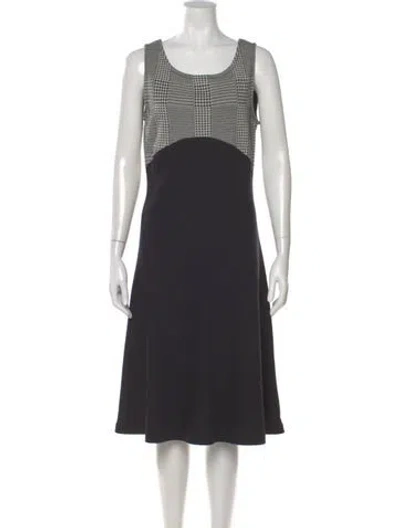 Pre-owned St John Wool Midi Length Dress In Gray