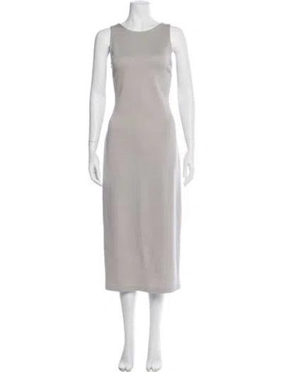 Pre-owned St John Wool Midi Length Dress In Gray