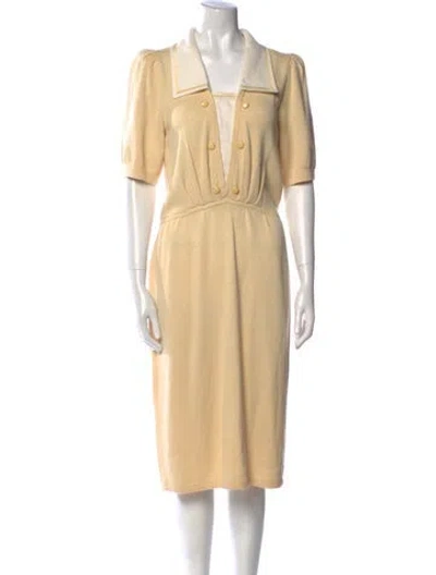 Pre-owned St John Wool Midi Length Dress In Neutral