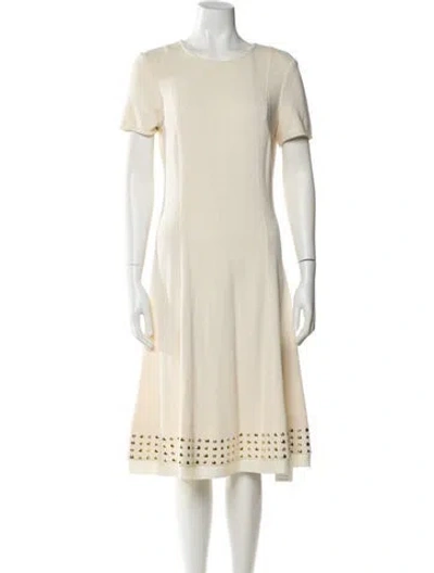 Pre-owned St John Wool Midi Length Dress In Neutral