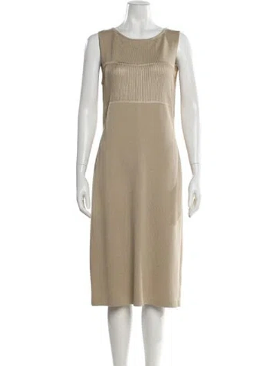 Pre-owned St John Wool Midi Length Dress In Neutral