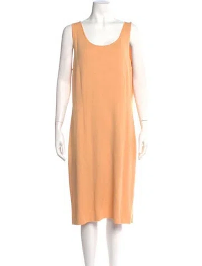 Pre-owned St John Wool Midi Length Dress In Orange