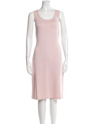 Pre-owned St John Wool Midi Length Dress In Pink