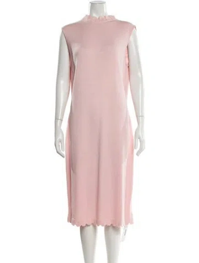Pre-owned St John Wool Midi Length Dress In Pink