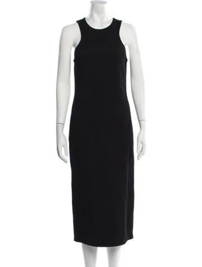 Pre-owned St John Wool Midi Length Dress W/ Tags In Blue