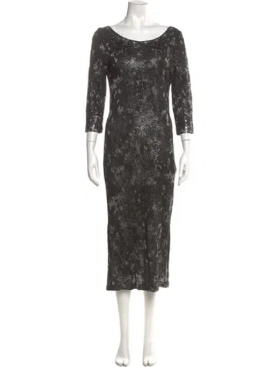 Pre-owned St John Wool Midi Length Dress W/ Tags In Gray