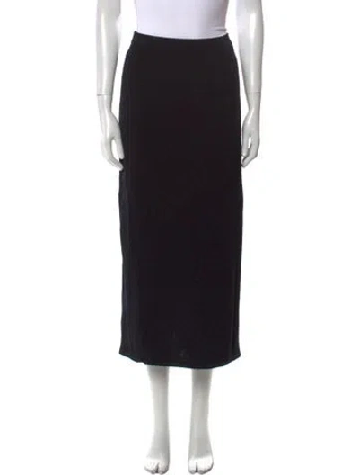 Pre-owned St John Wool Midi Length Skirt In Black