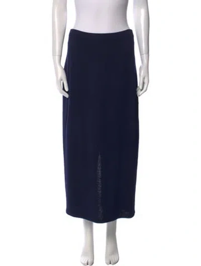 Pre-owned St John Wool Midi Length Skirt In Black