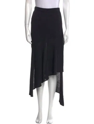 Pre-owned St John Wool Midi Length Skirt In Black