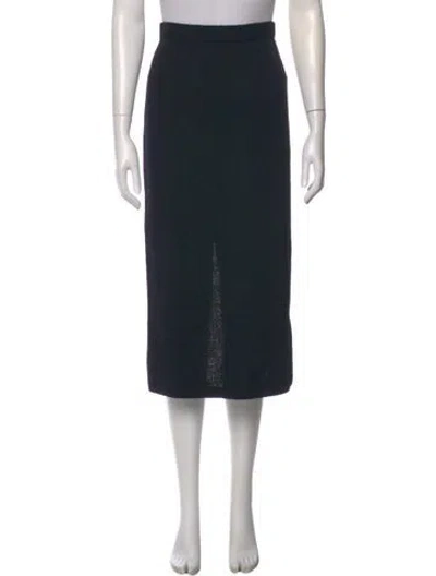 Pre-owned St John Wool Midi Length Skirt In Black