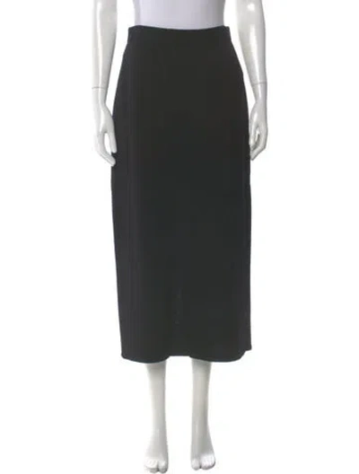 Pre-owned St John Wool Midi Length Skirt In Black