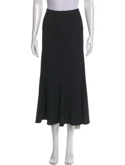 Pre-owned St John Wool Midi Length Skirt In Black