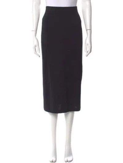 Pre-owned St John Wool Midi Length Skirt In Black