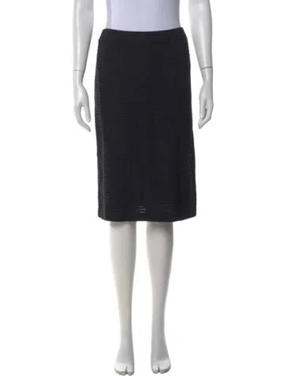 Pre-owned St John Wool Midi Length Skirt In Black