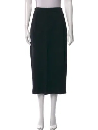 Pre-owned St John Wool Midi Length Skirt In Black