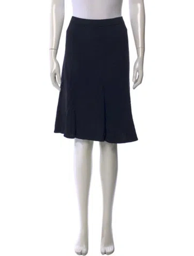 Pre-owned St John Wool Midi Length Skirt In Black