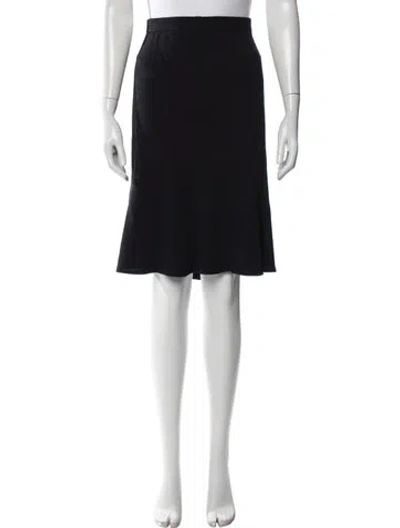 Pre-owned St John Wool Midi Length Skirt In Black