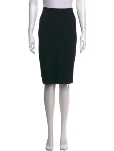 Pre-owned St John Wool Midi Length Skirt In Black
