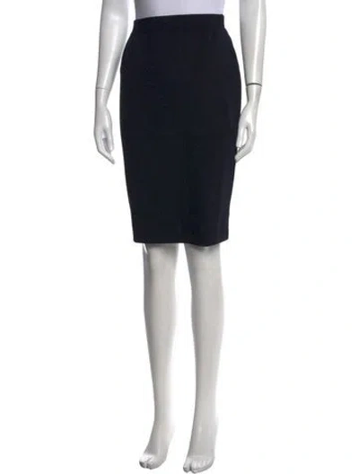 Pre-owned St John Wool Midi Length Skirt In Black