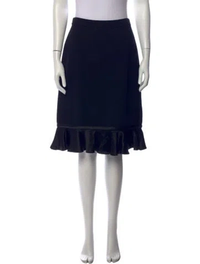 Pre-owned St John Wool Midi Length Skirt In Black