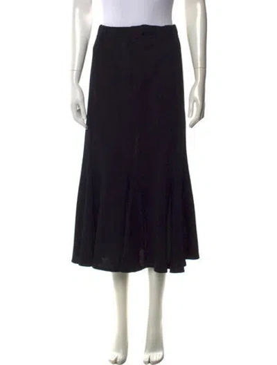 Pre-owned St John Wool Midi Length Skirt In Black