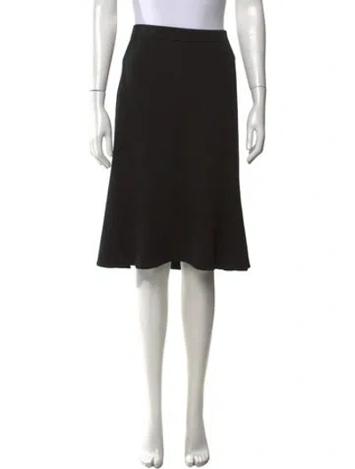 Pre-owned St John Wool Midi Length Skirt In Black