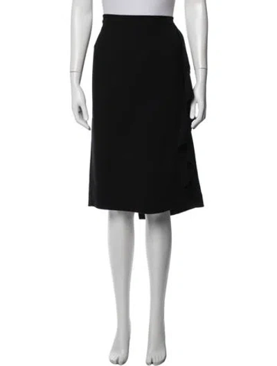Pre-owned St John Wool Midi Length Skirt In Black
