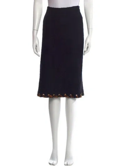 Pre-owned St John Wool Midi Length Skirt In Black